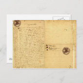 ミシェル・ド・モンテーニュからの手紙1585 ポストカード (正面/裏面)