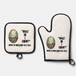 ミシェル・ド・モンテーニュ私が何を知っているか？引用文 鍋つかみ&鍋敷きセット