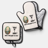 ミシェル・ド・モンテーニュ私が何を知っているか？引用文 鍋つかみ&鍋敷きセット (正面/裏面)