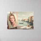 ミシェルPfeifferポートレート進行中 – パステル キャンバスプリント (正面)