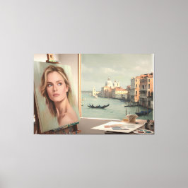 ミシェルPfeifferポートレート進行中 – パステル キャンバスプリント