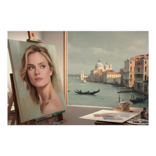 ミシェルPfeifferポートレート進行中 – パステル ポスター (正面)