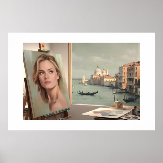 ミシェルPfeifferポートレート進行中 – パステル ポスター (正面)