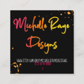 ミシェールのためのカスタムなリスト コーリングカード (裏面)