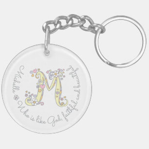 ミシェールの手紙Mの女の子の一流の意味keychain キーホルダー