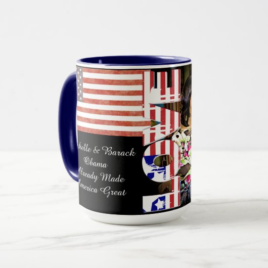 ミシェール及びバラック・オバマは既にアメリカを素晴らしくさせました マグカップ (正面左)