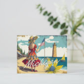 ミシガンからの挨拶 ポストカード (スタンド正面)