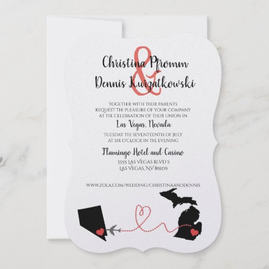 ミシガンからラスベガスへ 招待状 (正面)