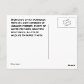 ミシガンのアッパー・ペニンシュラMIポストカードでのキャンプ ポストカード (裏面)