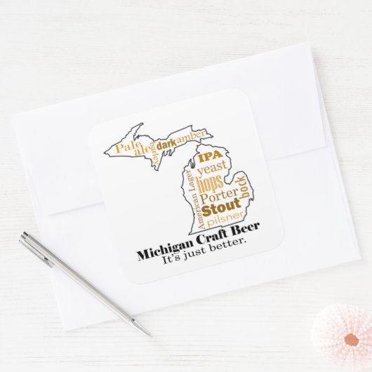 ミシガンのクラフトビール – それはちょうど良い。 スクエアシール (封筒)