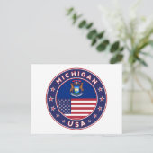 ミシガンのステッカー、電話ケース、バッグ、時計 ポストカード (スタンド正面)