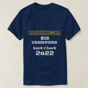 ミシガンのビッグチャンピオンズバック2バック2022海軍 Tシャツ