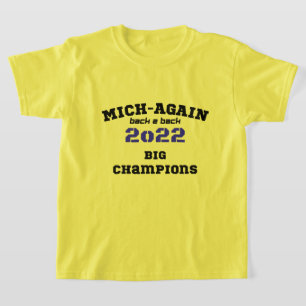 ミシガンのビッグチャンピオンズバック2バック2022海軍 Tシャツ