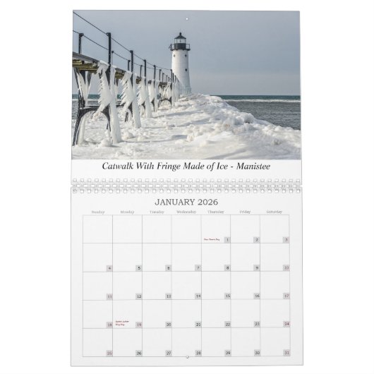 ミシガンの写真のまわりに州 カレンダー (1月 2026)