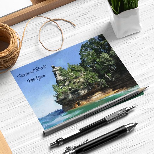 ミシガンの写真の岩 ポストカード