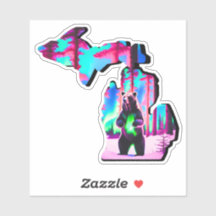 ミシガンの地図ベア・ステッカー！