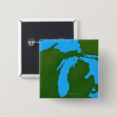 ミシガンの地図3 缶バッジ (正面&裏面)