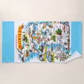 ミシガンの地図 ビーチタオル (正面)