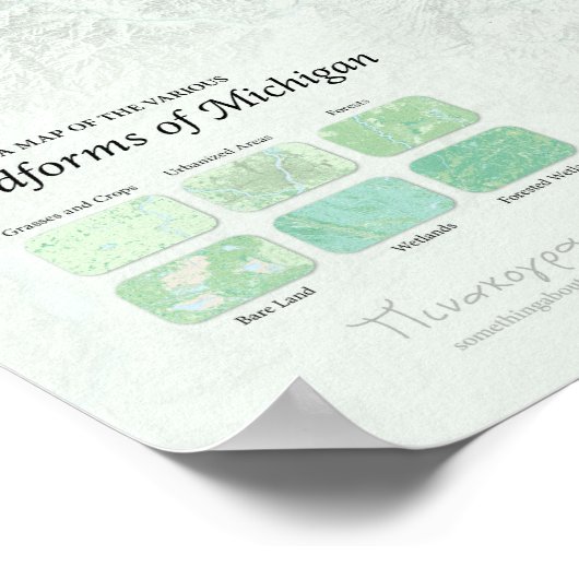 ミシガンの地形 ポスター (角)