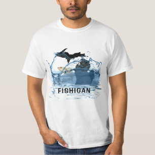 ミシガンの大きな魚と州 Tシャツ