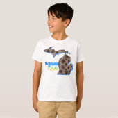 ミシガンの岩 | Petoskey石柄Tシャツ Tシャツ (正面フル)