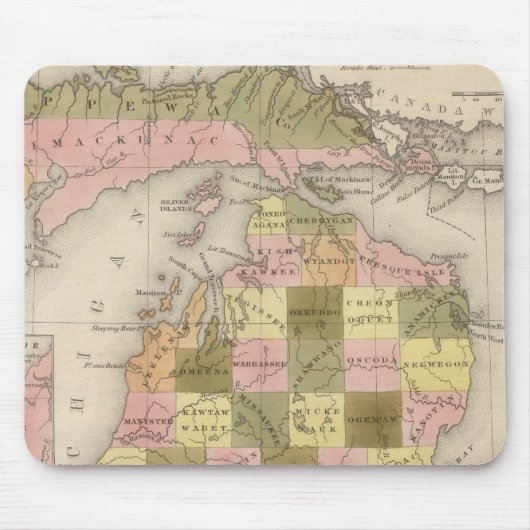 ミシガンの新しい地図 マウスパッド (正面)