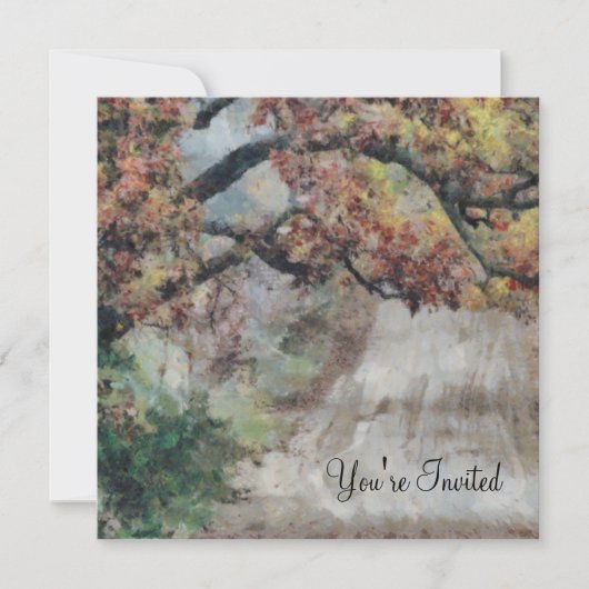 ミシガンの美しい秋の田舎道 招待状 (正面)