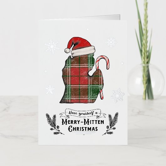 ミシガンをテーマにしたクリスマスカード 箔シーズンカード (正面)