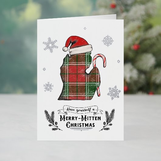 ミシガンをテーマにしたクリスマスカード 箔シーズンカード (クリスマスインサイチュ)