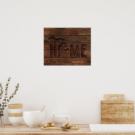 ミシガンアイズホーム |木彫りの外観 ポスター (キッチン)