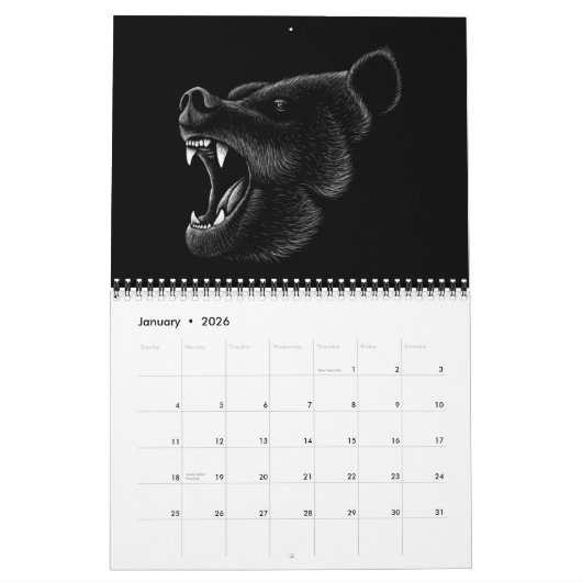 ミシガンアニシナアベー先住民カレンダー カレンダー (1月 2026)