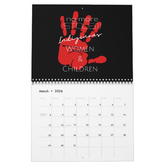 ミシガンアニシナアベー先住民カレンダー カレンダー (3月 2026)