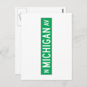 ミシガンアベニュー,シカゴ, IL通り標識 ポストカード (正面/裏面)