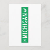 ミシガンアベニュー,シカゴ, IL通り標識 ポストカード (正面)