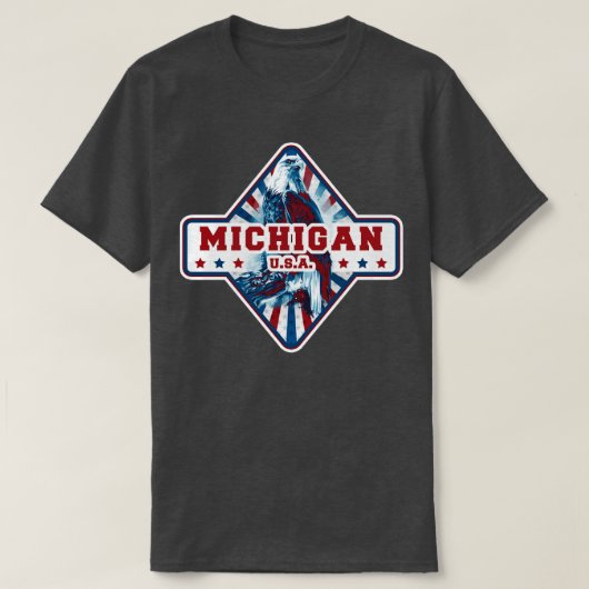 ミシガンアメリカン・イーグル州 Tシャツ (デザイン正面)