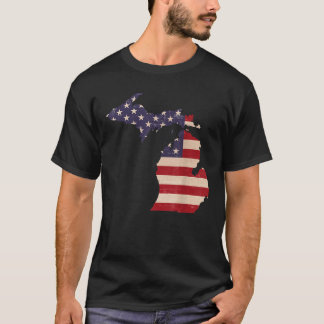 ミシガンアメリカ国旗のヴィンテージTシャツ Tシャツ