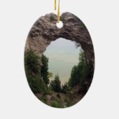 ミシガンアーチロック地質の写真 セラミックオーナメント (裏面)