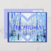 ミシガンウィンターウッドランドのはがき ポストカード (正面/裏面)