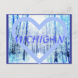 ミシガンウィンターウッドランドのはがき ポストカード