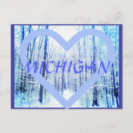 ミシガンウィンターウッドランドのはがき ポストカード (正面)