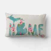 ミシガンウォーターカラー |みすぼらしいバラ |ホーム ランバークッション (裏面)