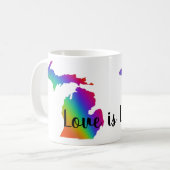 ミシガンエレガントカラフルレインボーデザイン コーヒーマグカップ (正面左)
