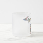 ミシガンカウンティヴィンテージライセンスプレートマップアート フロストグラスマグカップ (中央)