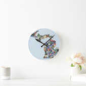 ミシガンカントリーズライセンスプレートアートウォールクロック ラウンド壁時計 (ホーム)