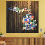 ミシガンカントリーズライセンスプレートマップキャンバス2014 キャンバスプリント (インサイチュ (リビング))