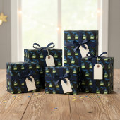 ミシガンキャンプアンダーザスターズブラック ラッピングペーパー