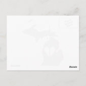 ミシガングレー州マップシェイプとハート切り出し ポストカード (裏面)