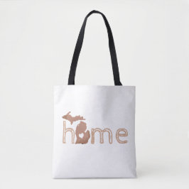 ミシガンコッパー州シルエットウィズホーム文字 トートバッグ