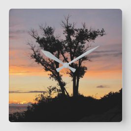 ミシガンサンセット湖 スクエア壁時計