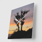 ミシガンサンセット湖 スクエア壁時計 (傾斜)